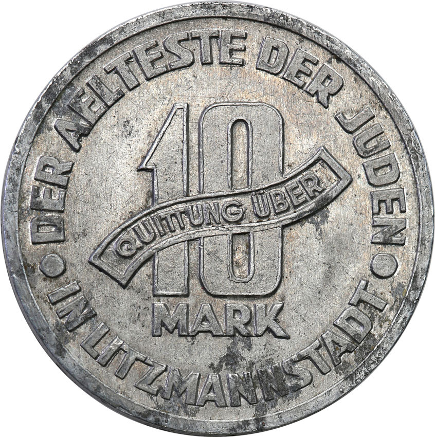 Getto Łódź. 10 Marek 1943, aluminium, odmiana 10/5